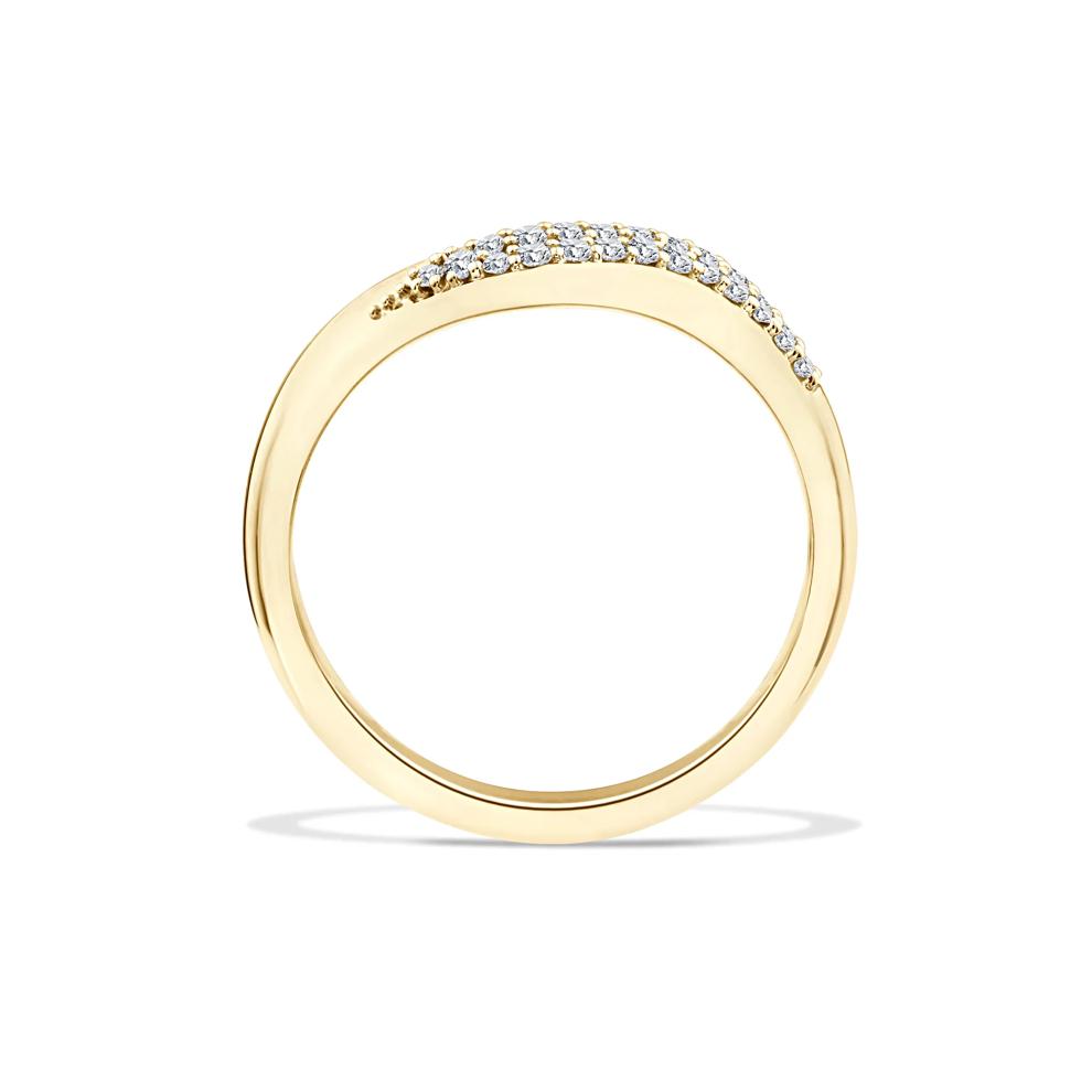 Lab Grown Diamond Asymmetric Bold Gold Contour Band in 10K Yellow Gold (1/7 ct. tw.) – Image 2 of 4