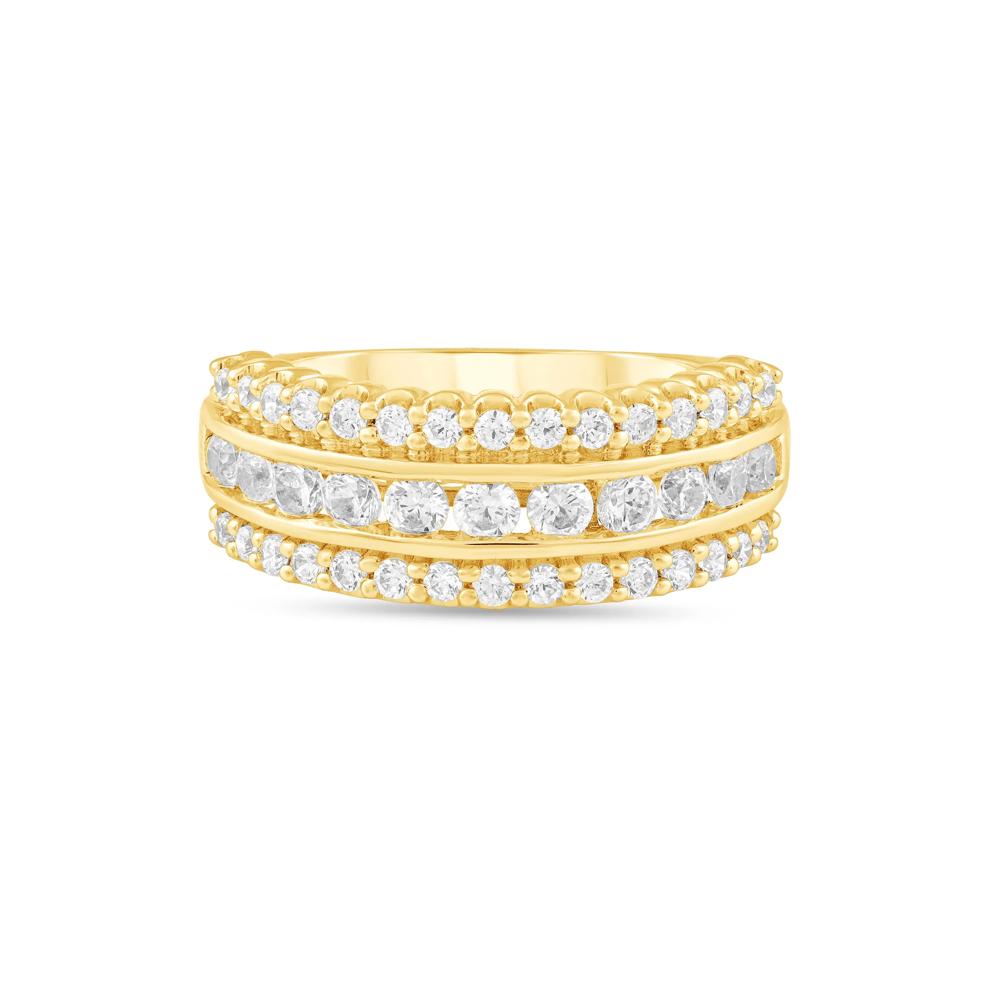 Diamond Multi-Row Band in 10K Yellow Gold (1 ct. tw.) – Image 1 of 4