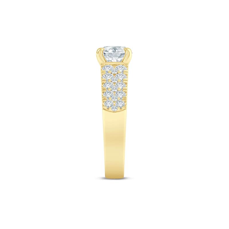 Lab Grown Diamond Double-Row Semi-Mount Ring in 14K Yellow Gold &#40;1 ct. tw.&#41; – Image 5 of 6
