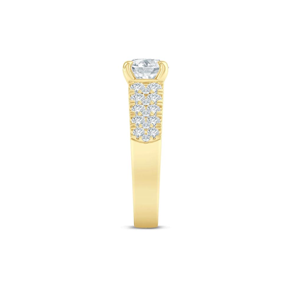 Lab Grown Diamond Double-Row Semi-Mount Ring in 14K Yellow Gold (1 ct. tw.) – Image 5 of 6