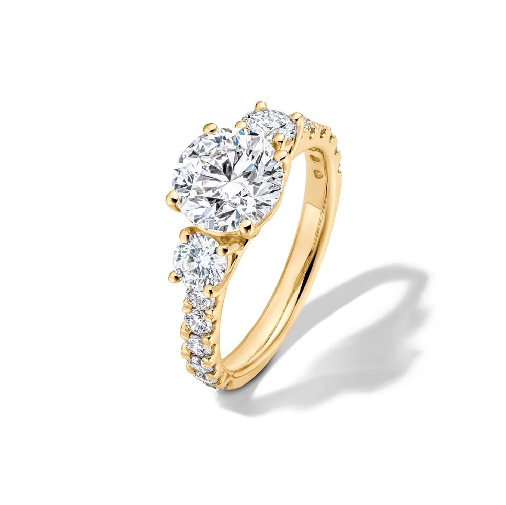 Lab Grown Diamond Three-Stone Engagement Ring in 14K Yellow Gold (3 ct. tw.) – Image 4 of 4