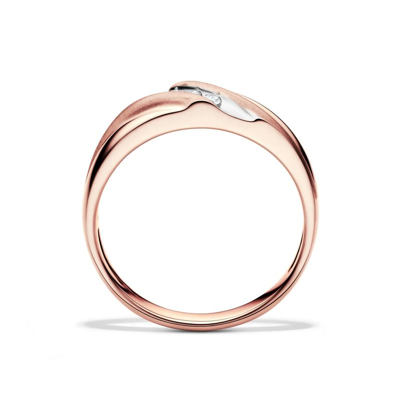 Men&rsquo;s Wedding Band with Three Diamonds in 10k Rose Gold &#40;1/10 ct. tw.&#41; – Image 2 of 4
