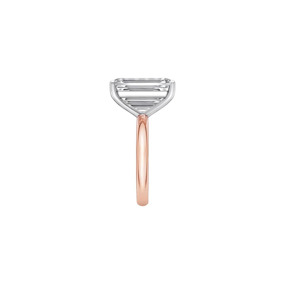 Lab Grown Diamond Emerald-Cut Solitaire Ring in 14K Rose &amp; White Gold (9 ct.) – Image 3 of 4