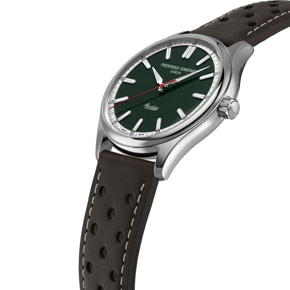 Men's Classics Premiere Vintage Rally Healey Automatic Watch With Green Dial and Brown Leather Strap – Image 3 of 4