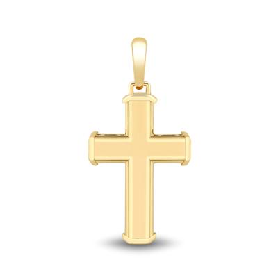 Beveled Flat Cross Charm in 10K Yellow Gold
