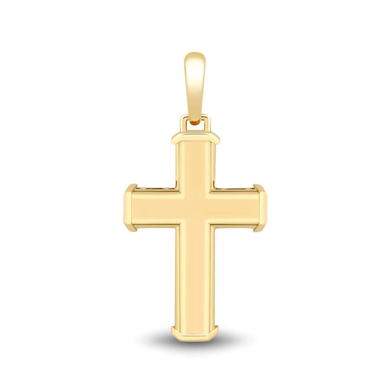 Beveled Flat Cross Charm in 10K Yellow Gold – Image 1 of 2