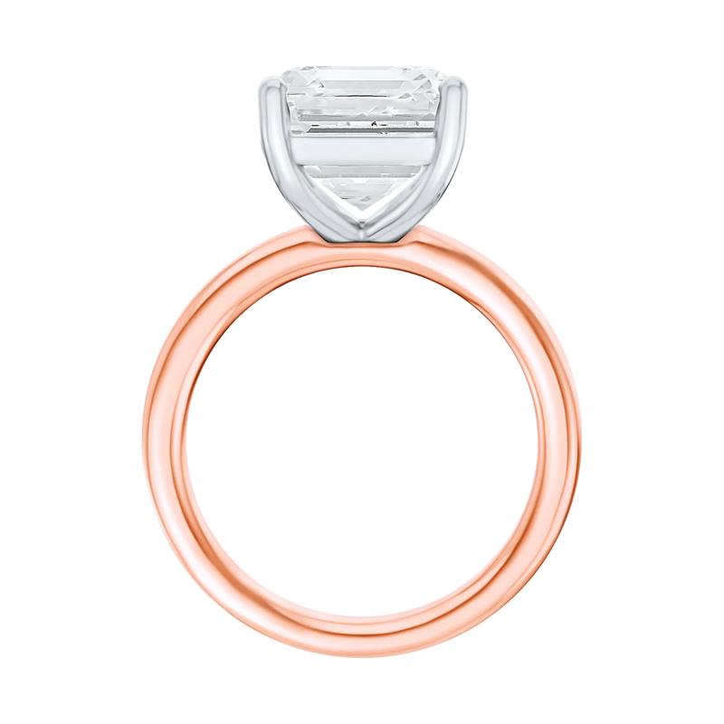 Lab Grown Diamond Asscher-Cut Solitaire Engagement Ring in 14K Rose &amp; White Gold &#40;5 ct.&#41; – Image 2 of 4