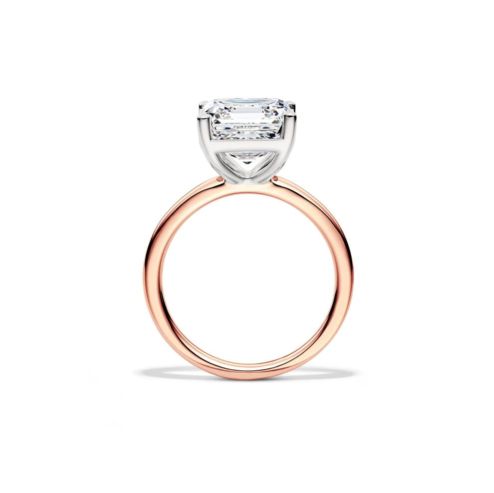 Lab Grown Diamond Asscher-Cut Solitaire Engagement Ring in 14K Rose &amp; White Gold (5 ct.) – Image 2 of 4