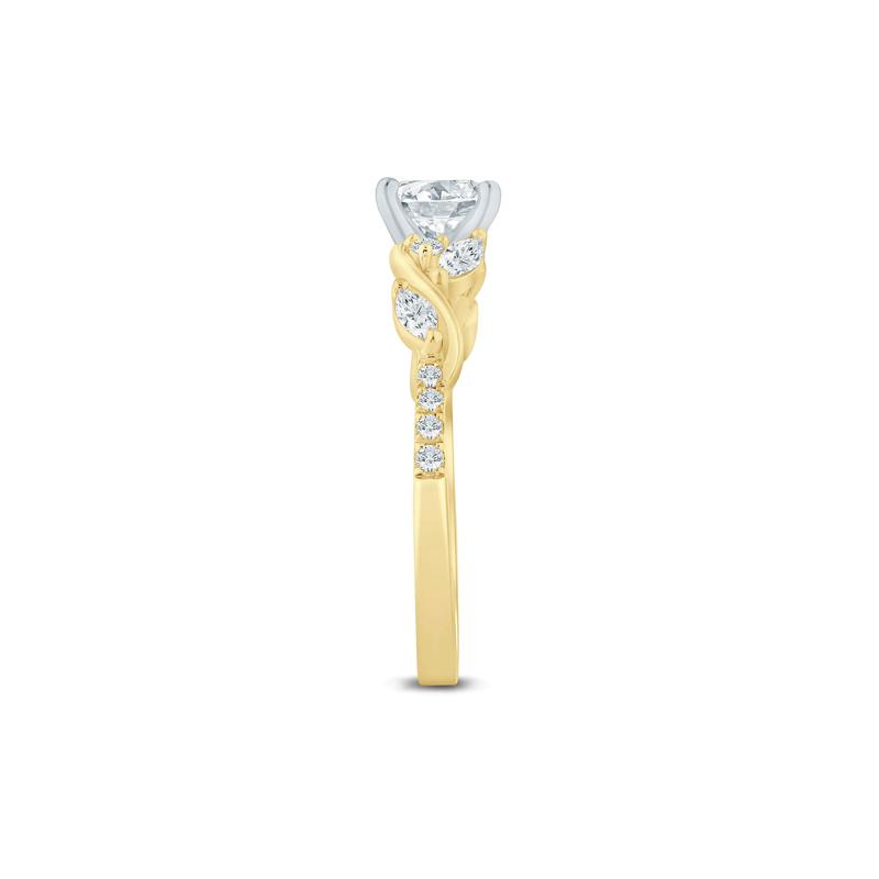 Lab Grown Diamond Marquise Semi-Mount Ring in 14K Yellow Gold &#40;1/3 ct. tw.&#41; &#40;Setting Only&#41; – Image 5 of 6