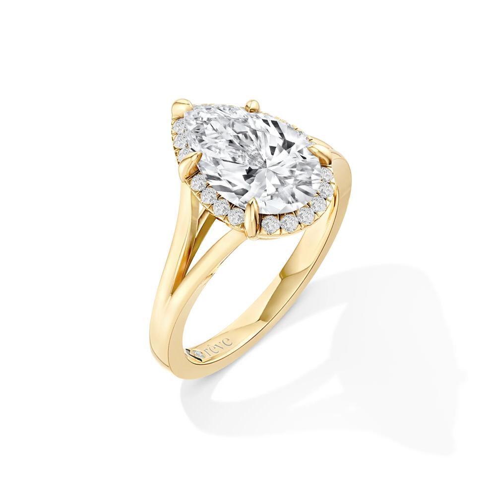 Arlo Lab Grown Diamond Pear-Shaped Center Engagement Ring in 14K Yellow Gold (2 5/8 ct. tw.) – Image 2 of 4