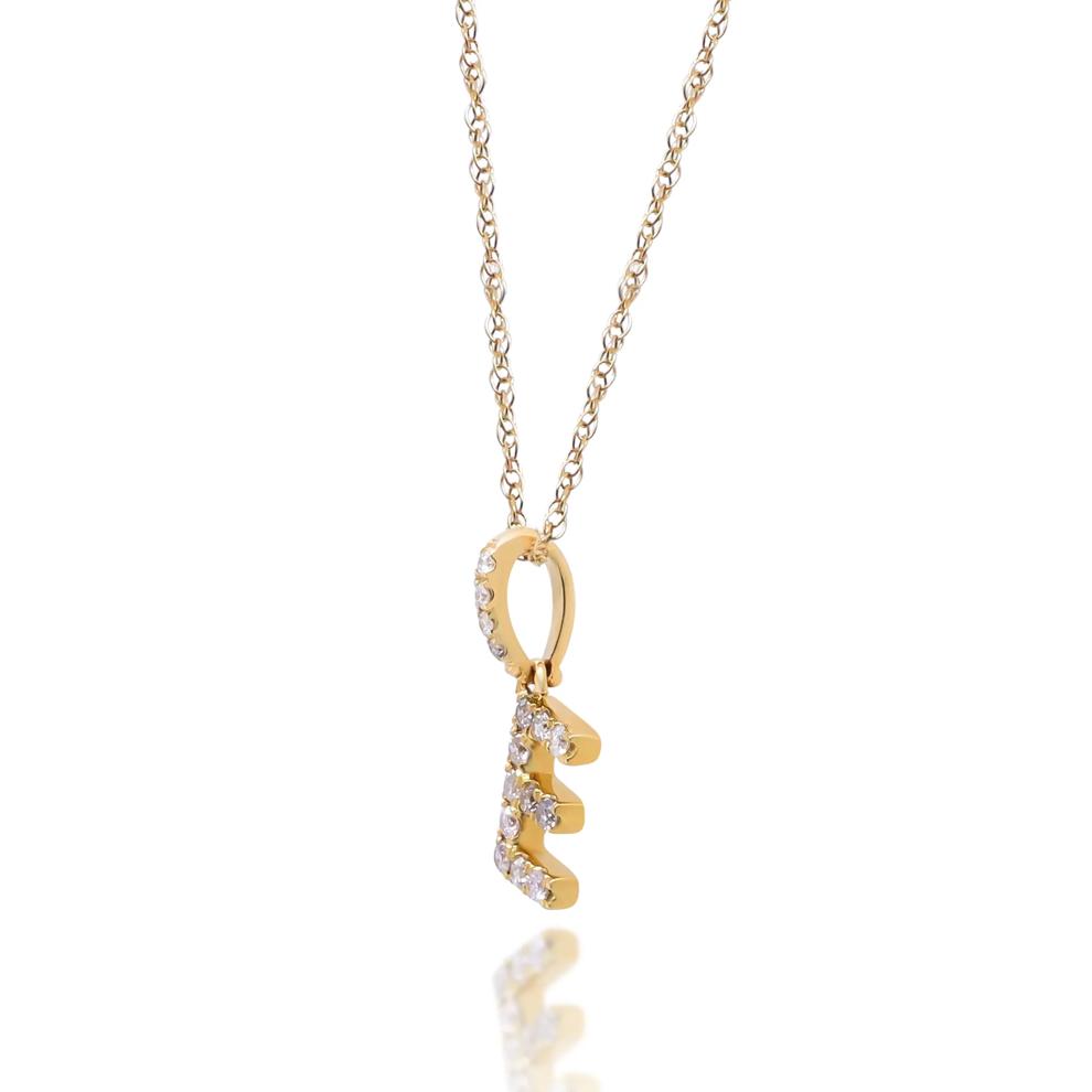 Diamond E Initial Pendant in 10K Yellow Gold (1/10 ct. tw.) – Image 2 of 4