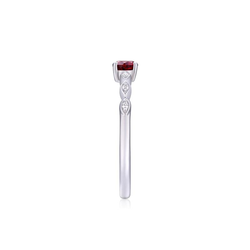 Garnet and Lab-Created White Sapphire Ring in Sterling Silver – Image 3 of 3