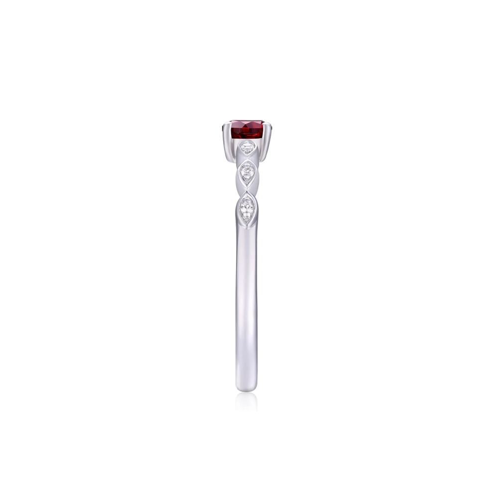 Garnet and Lab-Created White Sapphire Ring in Sterling Silver – Image 3 of 3