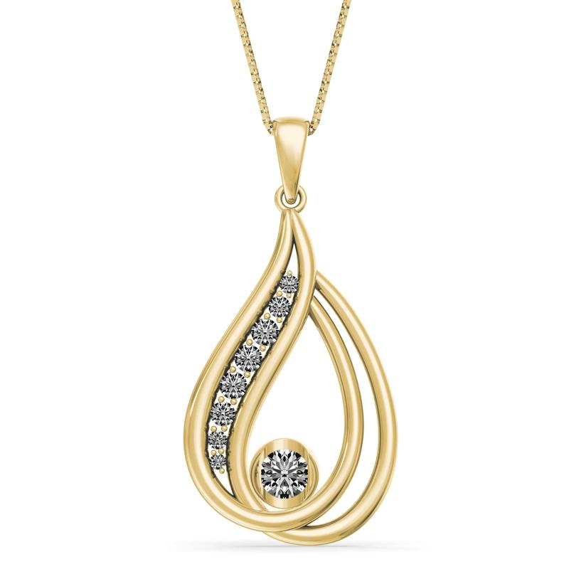 Diamond Pendant in 14K Yellow Gold &#40;1/3 ct. tw.&#41; – Image 1 of 3