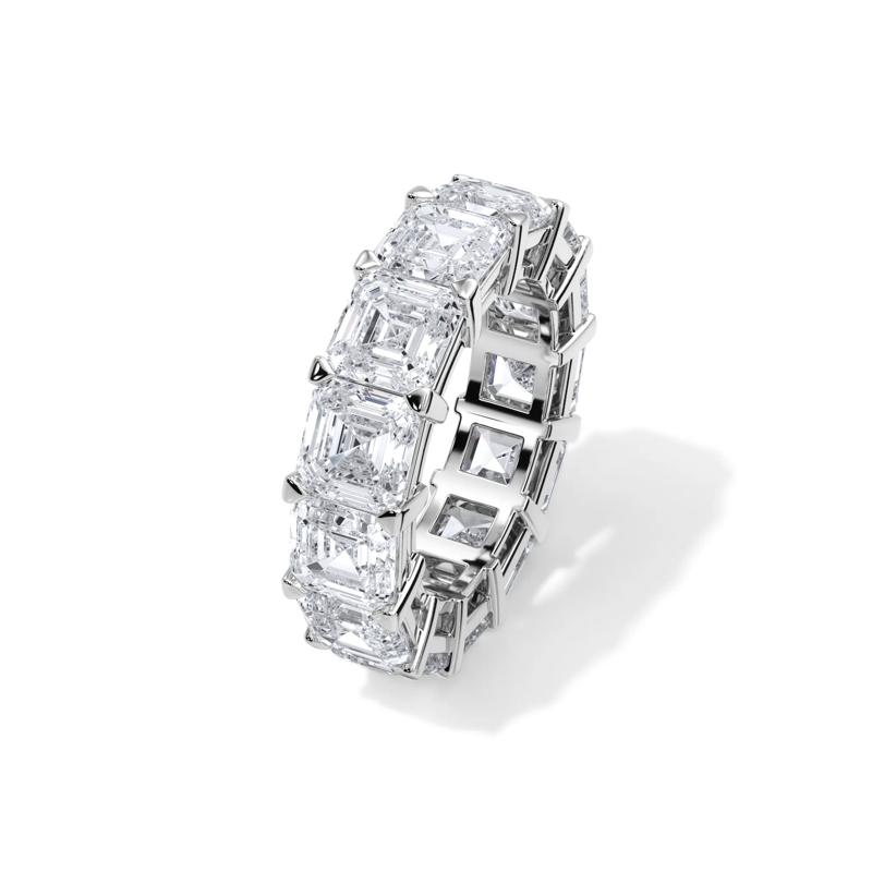 Lab Grown Diamond Asscher-Cut Eternity Band in 18K White Gold &#40;13 ct. tw.&#41; – Image 4 of 4