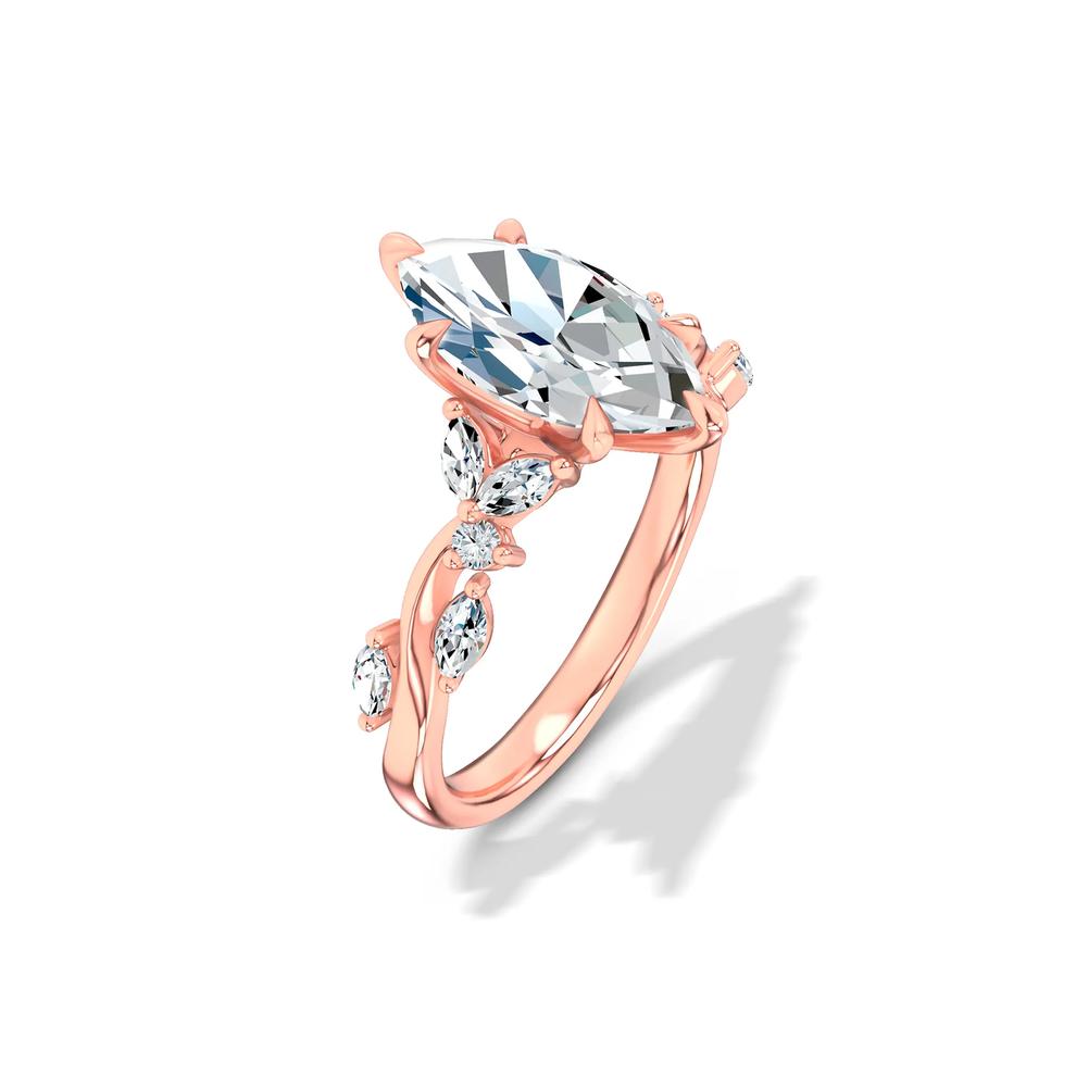 Lab Grown Diamond Marquise Center Nature-Inspired Engagement Ring in 14K Rose Gold (2 1/4 ct. tw.) – Image 4 of 4