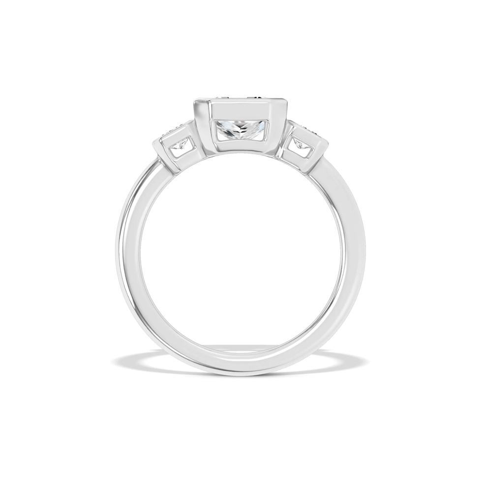 Lab Grown Diamond Bezel-Set Three-Stone Engagement Ring in 14K White Gold (3 ct. tw.) – Image 2 of 4
