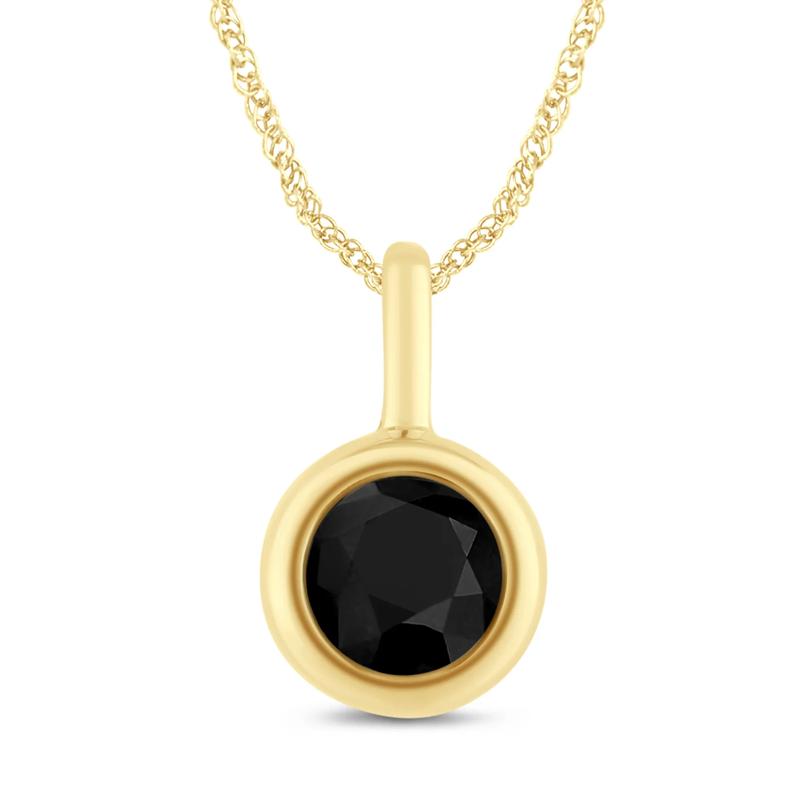 Black Diamond Bezel Pendant in 10K Yellow Gold &#40;1 ct.&#41; – Image 1 of 2