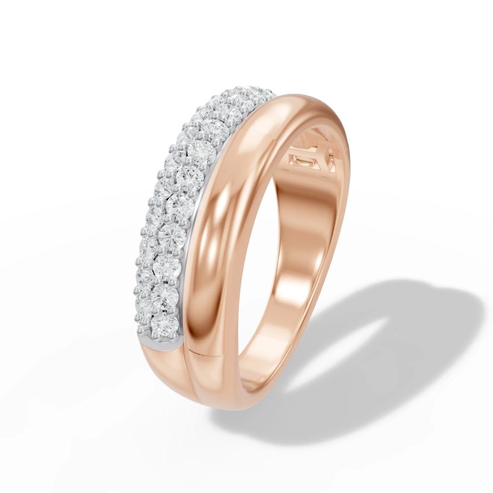 Lab Grown Diamond Double Row Band in 10K Rose Gold (1/2 ct. tw.) – Image 3 of 4