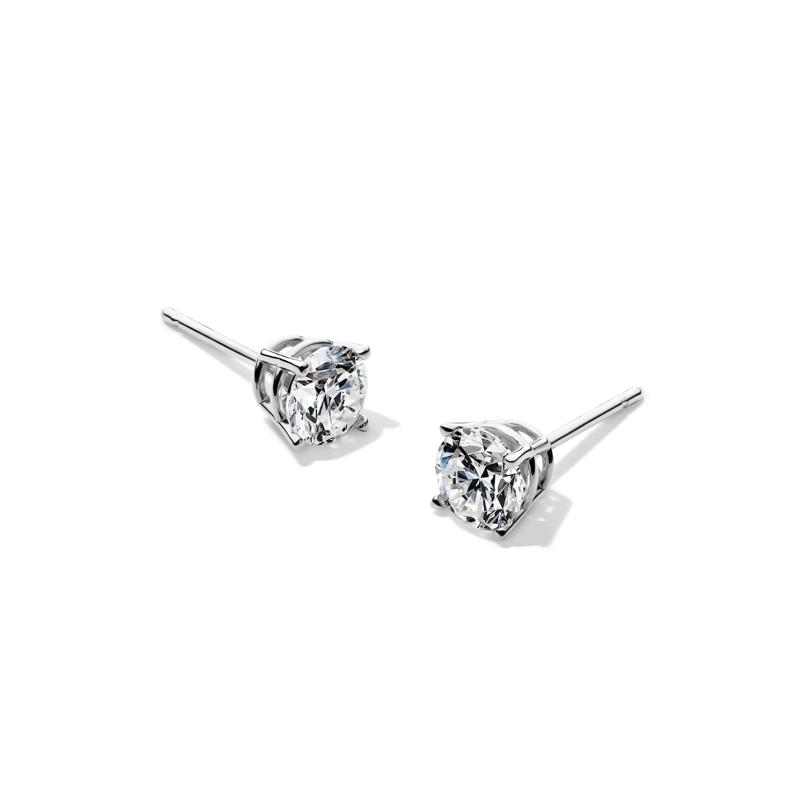 Diamond Round Solitaire Stud Earrings in 14K White Gold &#40;1/2 ct. tw.&#41; – Image 1 of 2