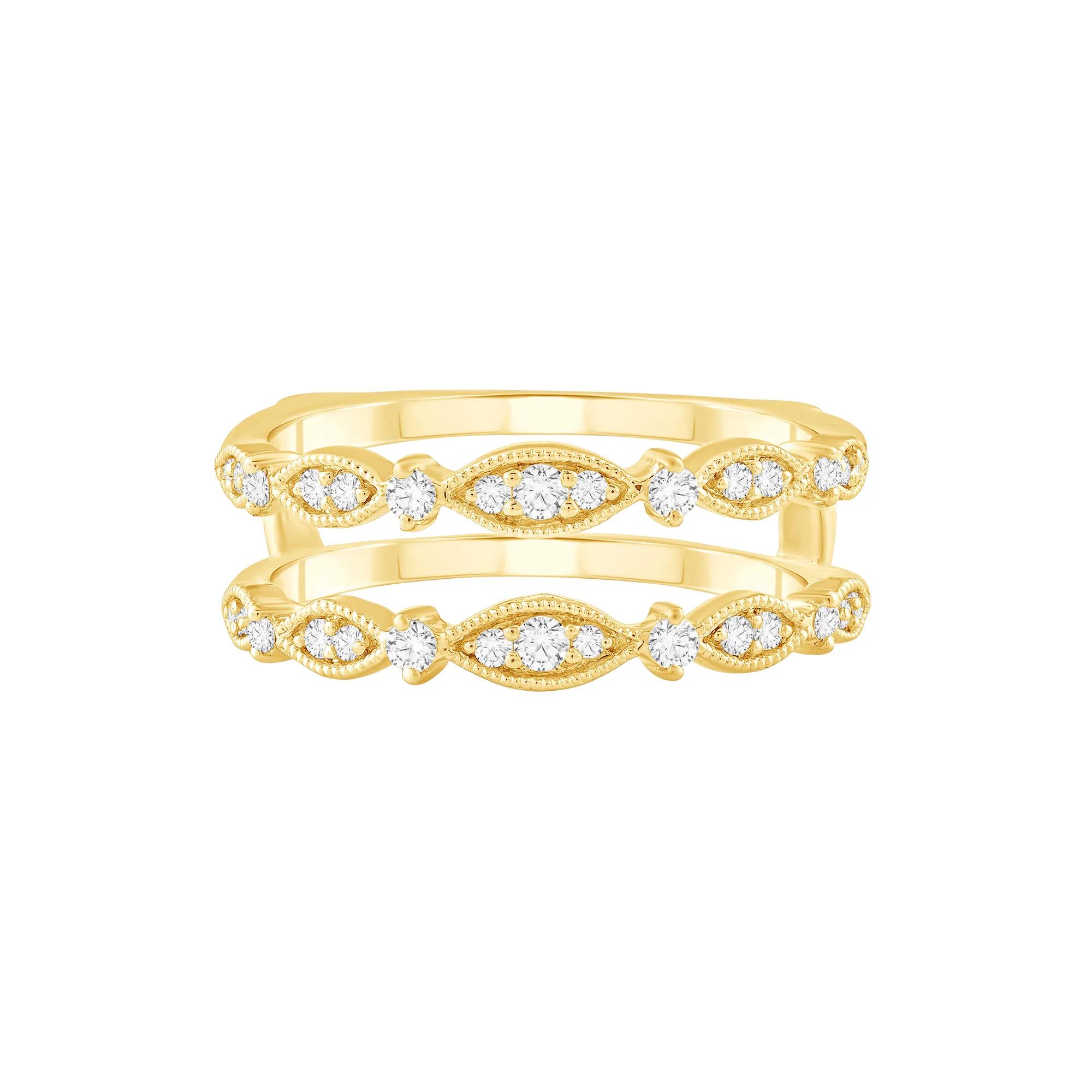 Diamond Insert Ring in 10K Yellow Gold
