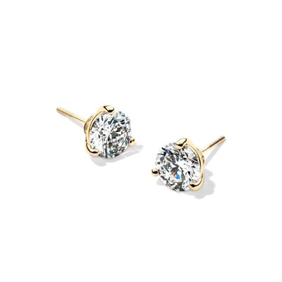 Lab Grown Diamond Round Martini Stud Earrings in 14K Yellow Gold (3 ct. tw.)