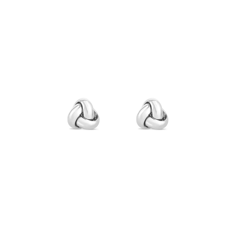 Love Knot Stud Earrings in 14K White Gold – Image 2 of 3