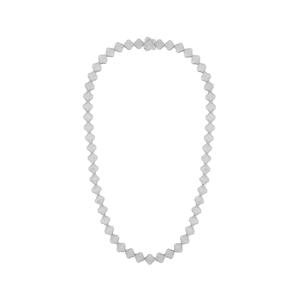 Men's Diamond Clover Pendant Necklace in Sterling Silver (1 ct. tw.) – Image 3 of 4