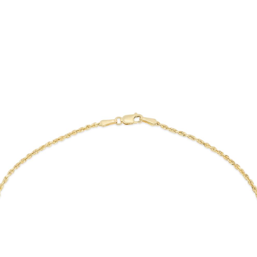 Chevron Beaded Cross Pendant Necklace in 10K Yellow Gold – Image 4 of 4