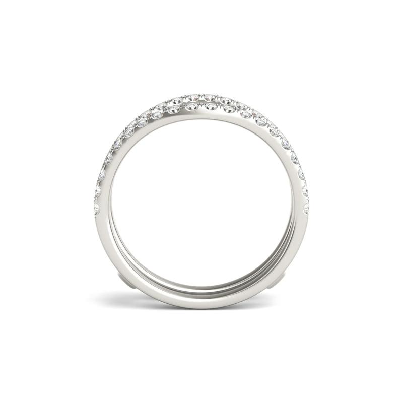 Lab Created Moissanite Curved Ring Insert in 14K White Gold – Image 2 of 5
