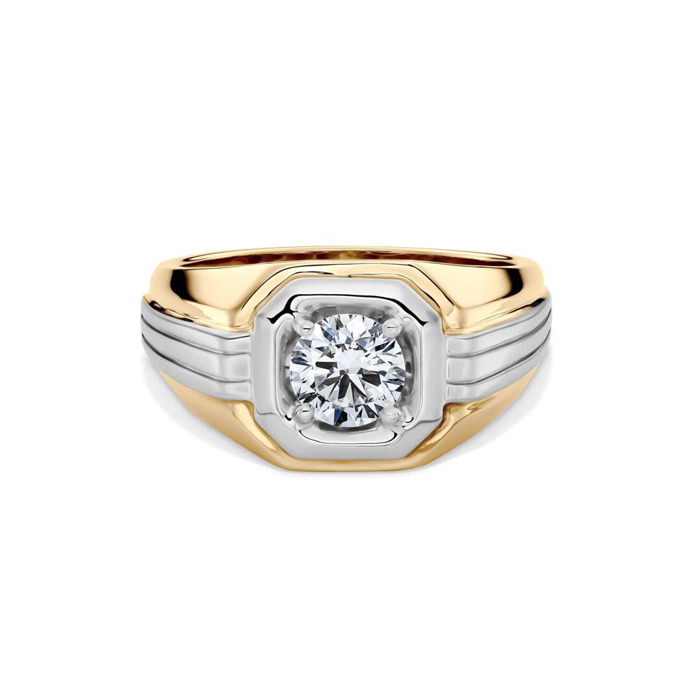 Men's Lab Grown Diamond Solitaire Band in 10K Yellow and White Gold (1 ct. tw.) – Image 1 of 4