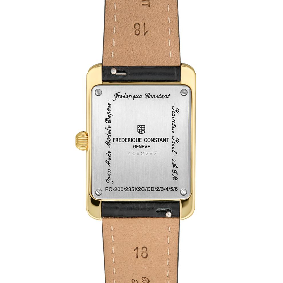 Ladies' Classics Carr&eacute;e Watch With a White Dial and Black Leather Strap – Image 3 of 3