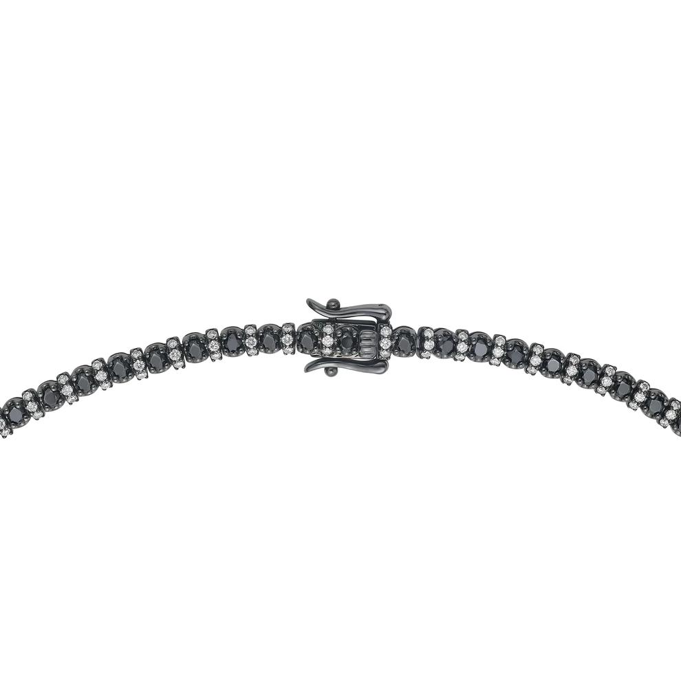 Men's Black &amp; White Diamond Eternity Necklace in Sterling Silver (8 ct. tw.) – Image 4 of 4