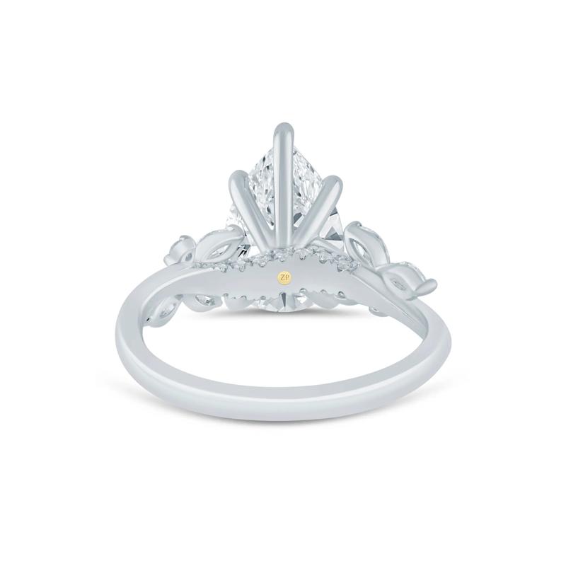 Lab Grown Diamond Pear-Shaped Engagement Ring in 14K White and Yellow Gold &#40;3 3/8 ct. tw.&#41; – Image 3 of 3
