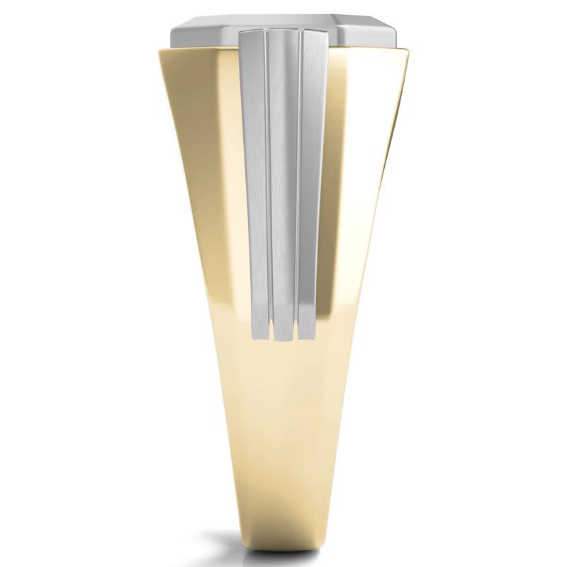 Men&#39;s Lab Grown Diamond Solitaire Band in 10K Yellow and White Gold &#40;1 ct. tw.&#41; – Image 3 of 3