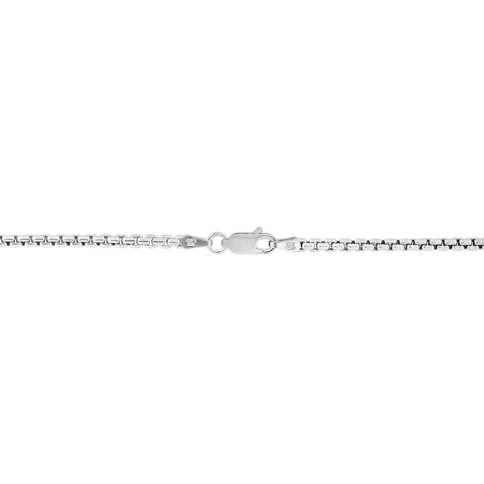 Round Box Chain Necklace in Sterling Silver, 2.2mm, 20" – Image 3 of 3