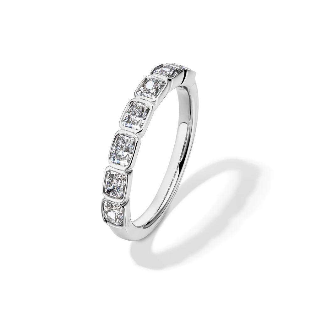 Lab Grown Diamond Radiant-Cut Bezel-Set Anniversary Band in 10K White Gold (1 ct. tw.) – Image 4 of 4