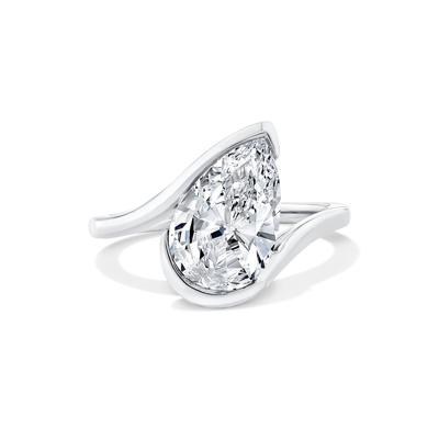 Lab Grown Diamond Pear-Shaped Solitaire Engagement Ring in 14K White Gold (3 ct.)
