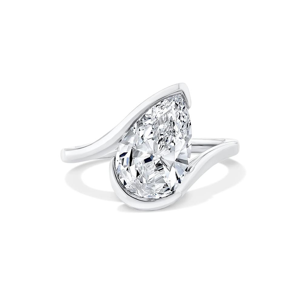 Lab Grown Diamond Pear-Shaped Solitaire Engagement Ring in 14K White Gold (3 ct.) – Image 1 of 4