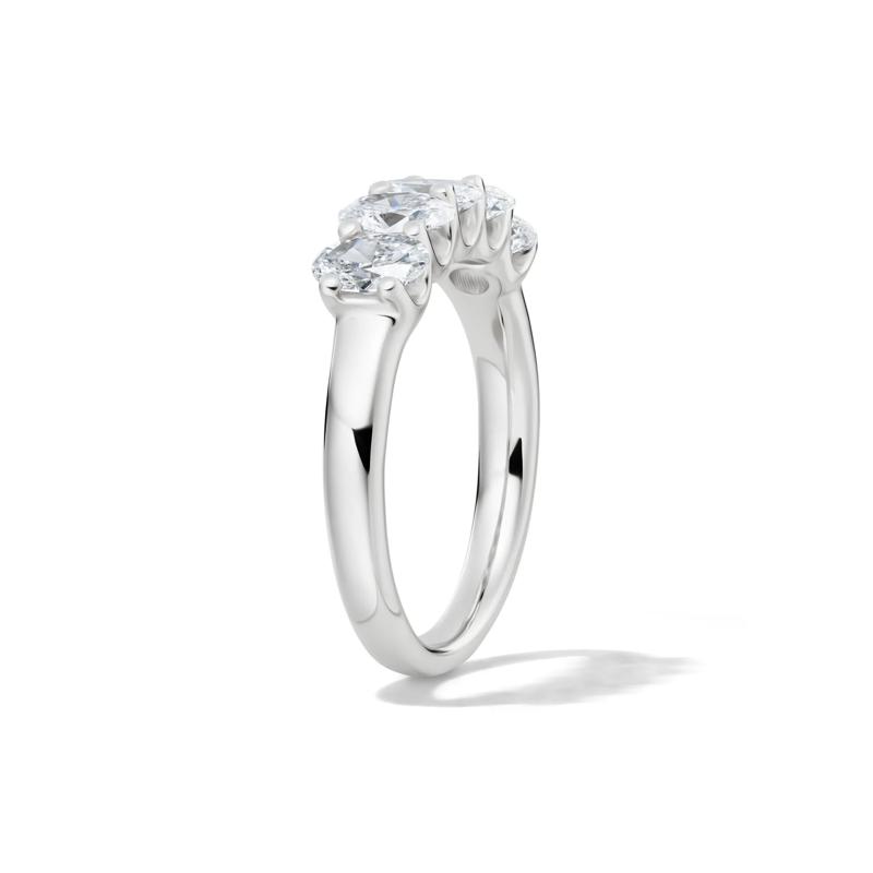 Lab Grown Diamond Five-Stone Oval Anniversary Band in 14K White Gold &#40;1 1/2 ct. tw.&#41;  – Image 3 of 4