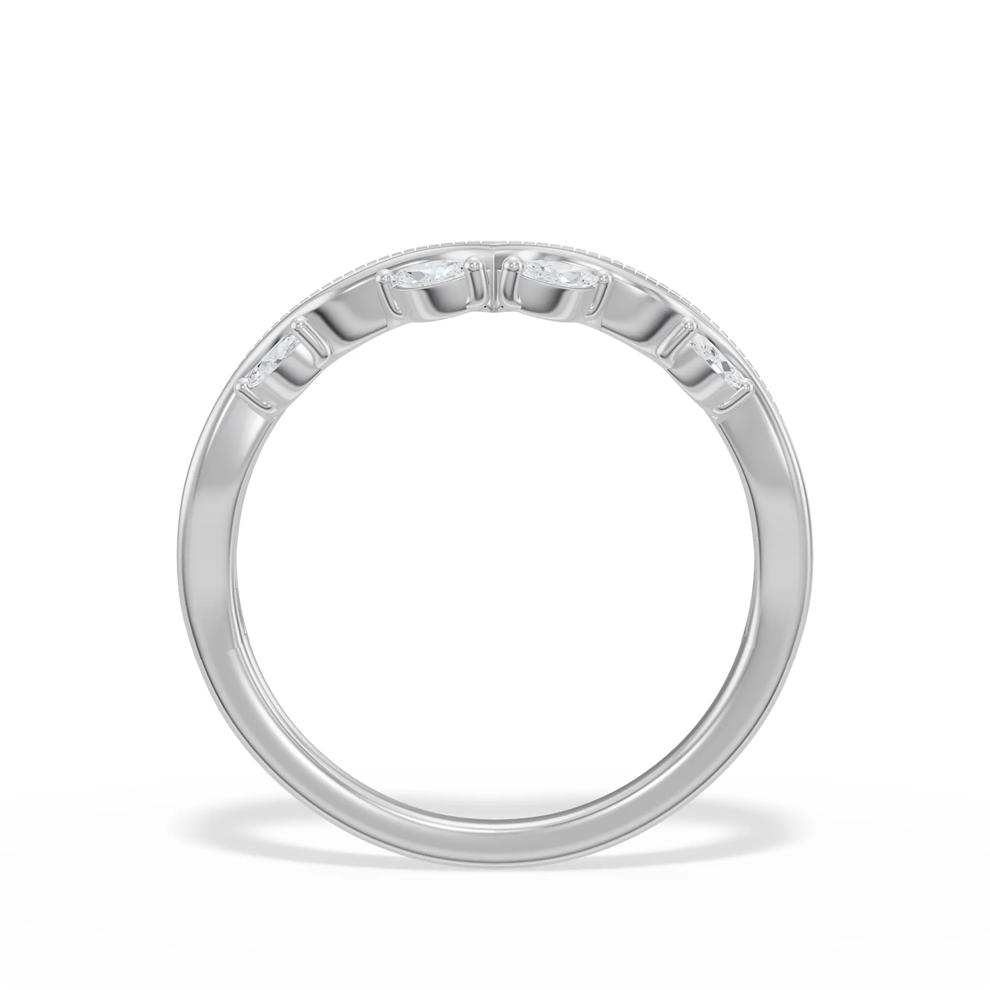 Lab Grown Diamond Marquise Contour Anniversary Band in 10K White Gold (1/4 ct. tw.) – Image 2 of 4