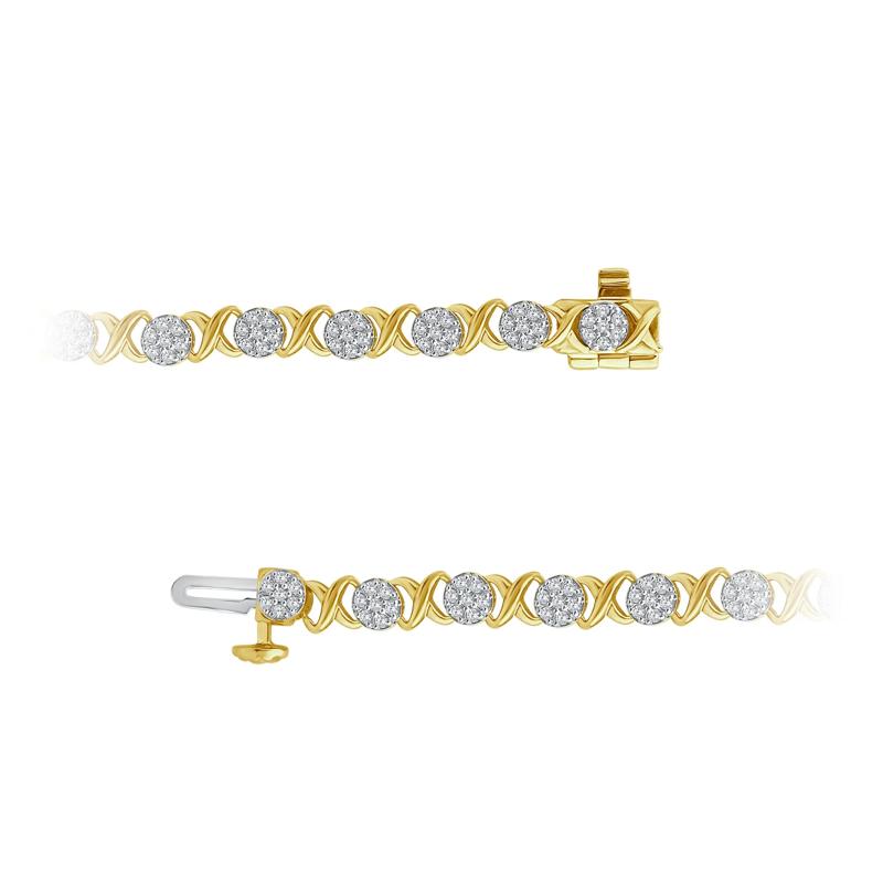 Lab Grown Diamond XO Bracelet in 10K Yellow Gold &#40;1 ct. tw.&#41; – Image 3 of 3