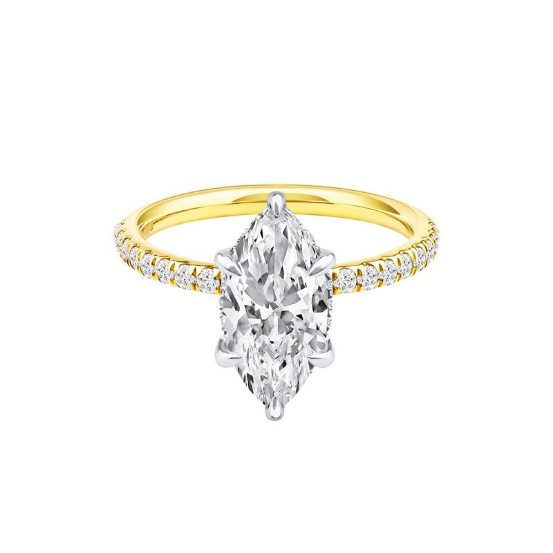 Palmer Lab Grown Diamond Marquise Engagement Ring in 14K Yellow and White Gold &#40;2 7/8 ct. tw.&#41; – Image 1 of 5