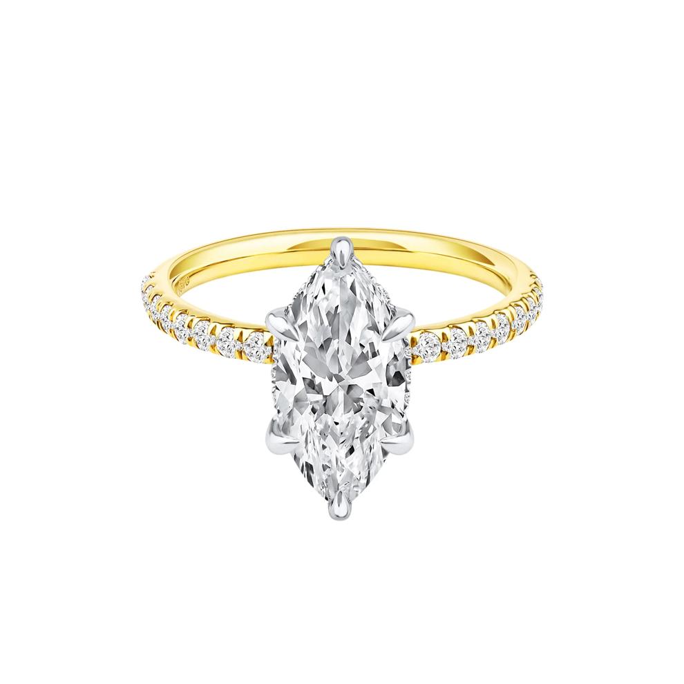 Palmer Lab Grown Diamond Marquise Engagement Ring in 14K Yellow and White Gold (2 7/8 ct. tw.) – Image 1 of 5