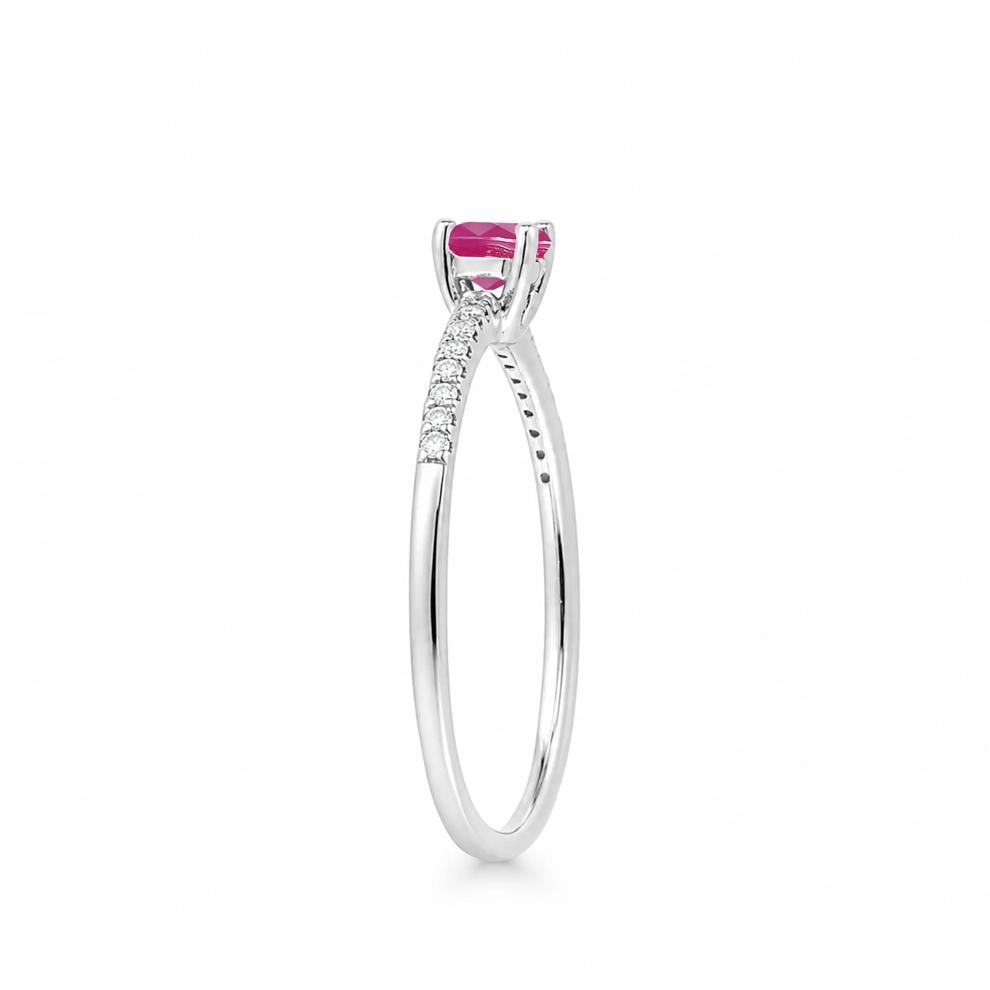 Ruby &amp; Diamond Ring in Sterling Silver (1/10 ct. tw.) – Image 3 of 4