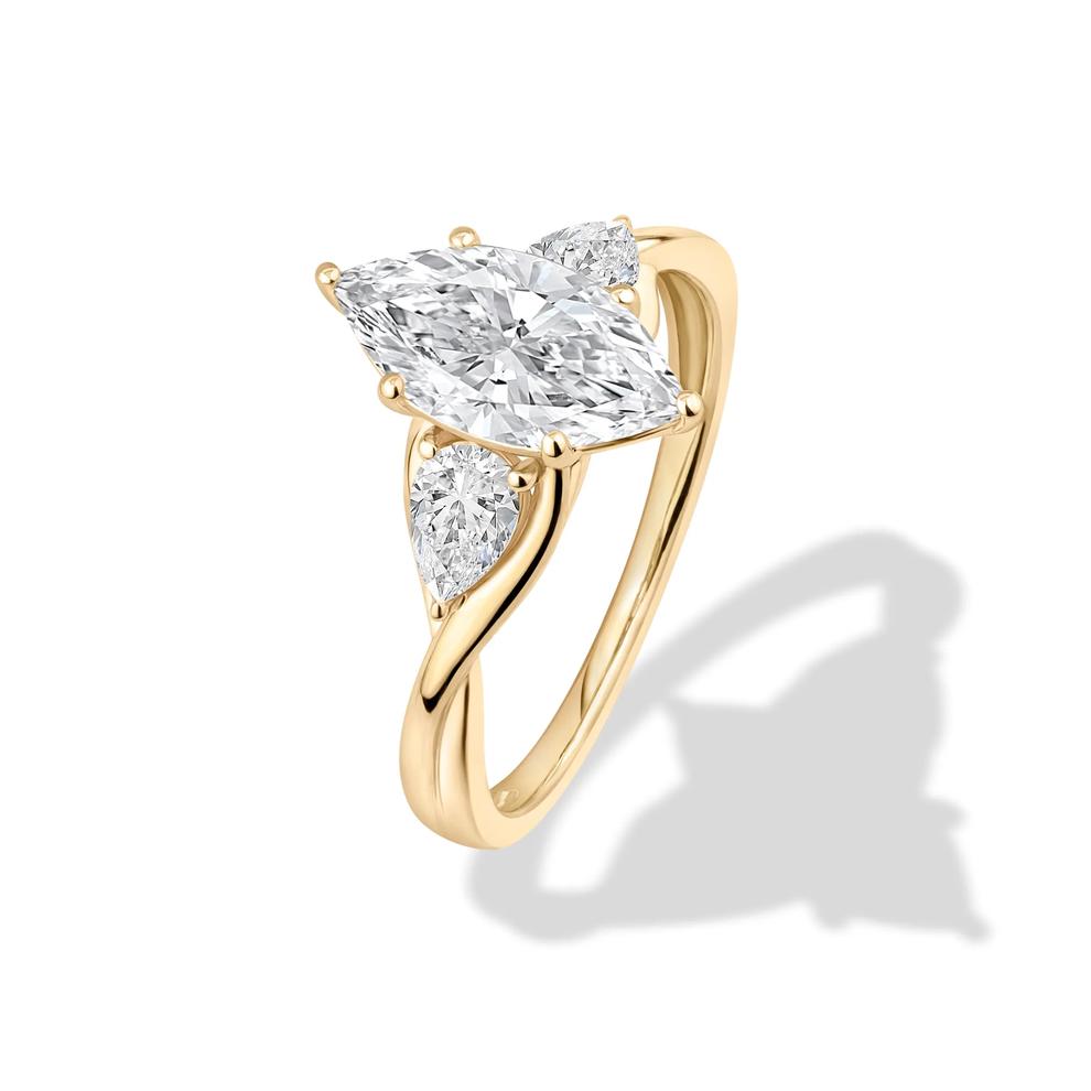 Lab Grown Diamond Marquise Engagement Ring in 14K Yellow Gold (2 ct. tw.) – Image 4 of 4