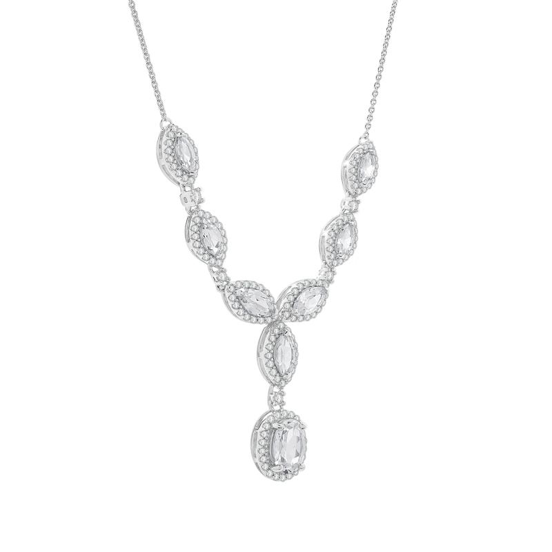 Lab-Created White Sapphire Lariat Necklace in Sterling Silver – Image 4 of 4