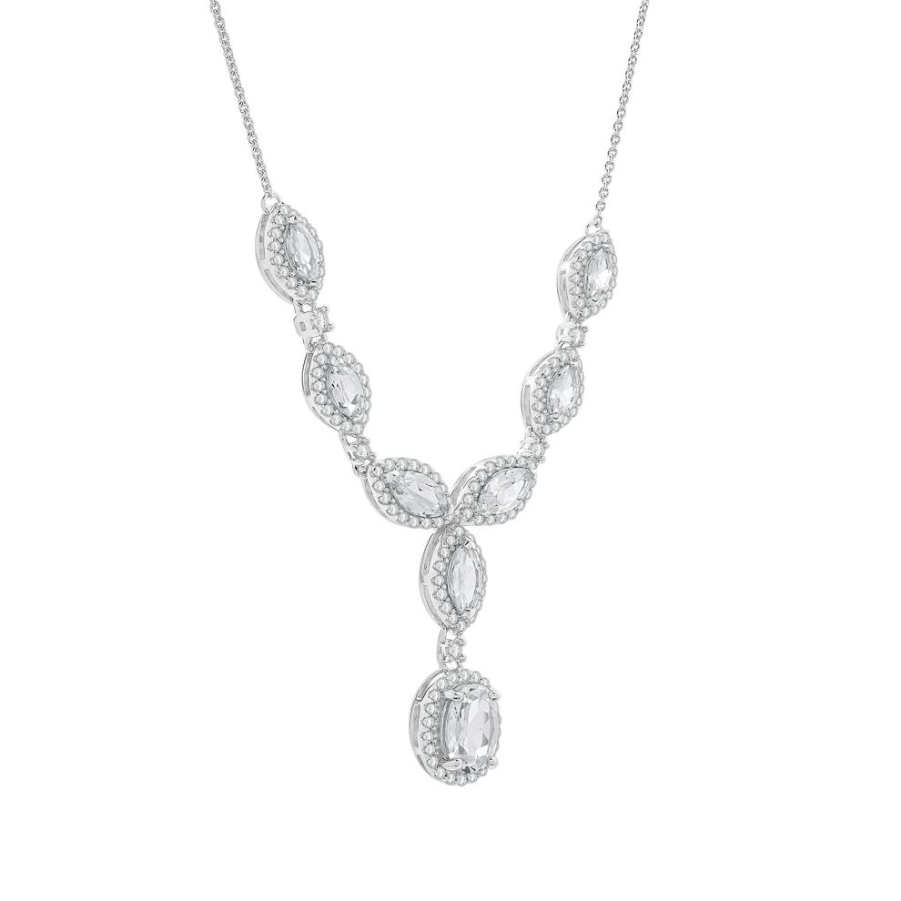 Lab-Created White Sapphire Lariat Necklace in Sterling Silver – Image 4 of 4