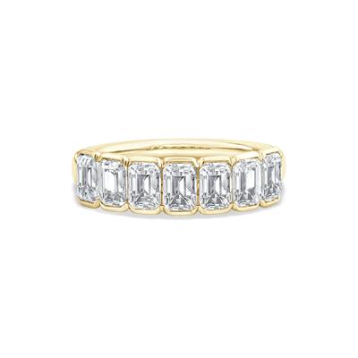 Lab Grown Diamond Emerald-Cut Seven-Stone Half-Bezel Band in 14K Yellow Gold (2 ct. tw.)