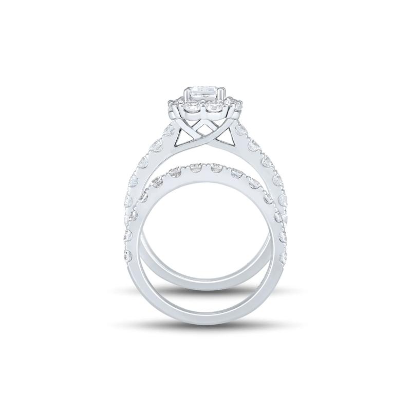 Lab Grown Diamond Emerald-Cut Bridal Set in 14K White Gold &#40;3 ct. tw.&#41; – Image 2 of 6